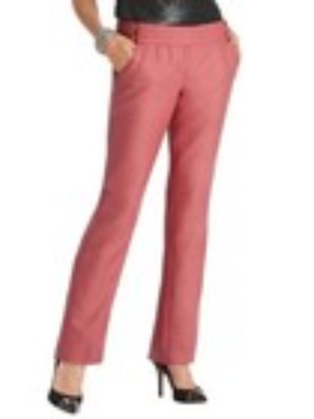 NWT Ann Taylor Wool PINK Herringbone Tweed Career Trouser Marisa Pant Sz 8P